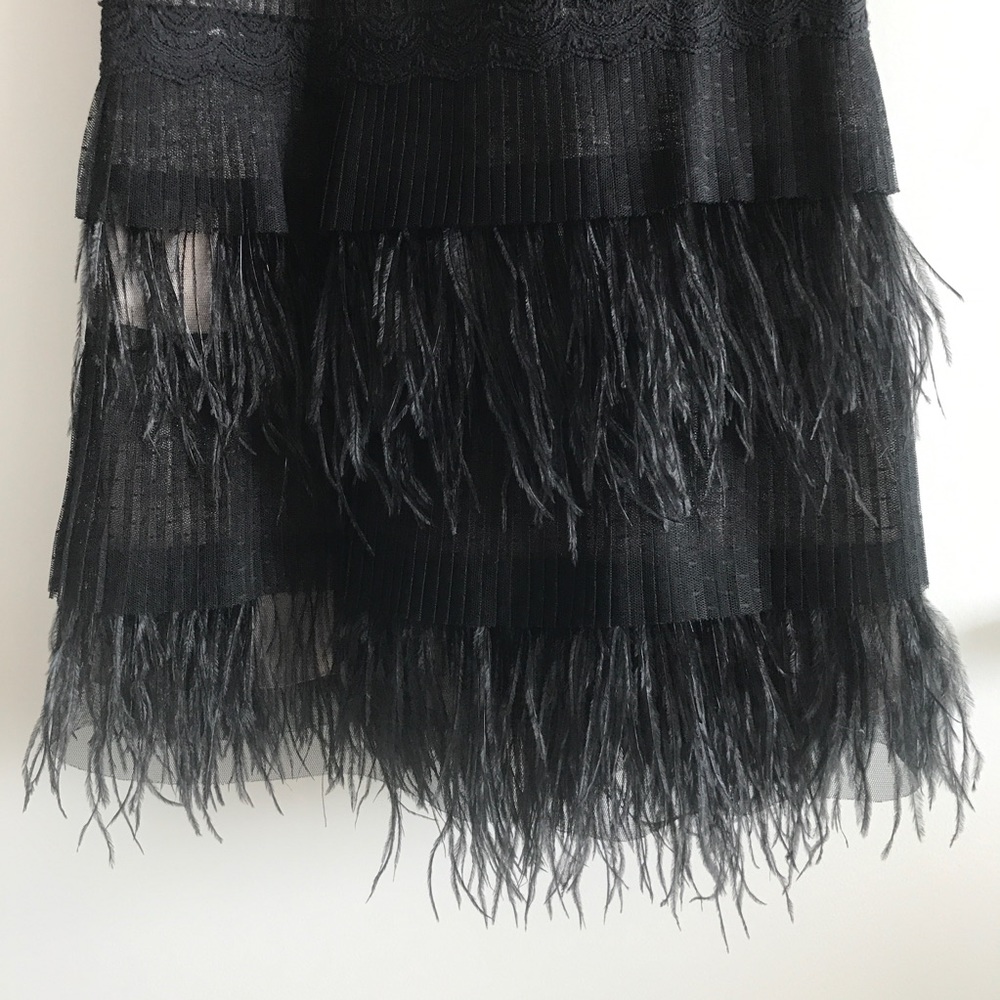 BCBG MaxAzria Ostrich Feather Cocktail Dress - Picture 4 of 8